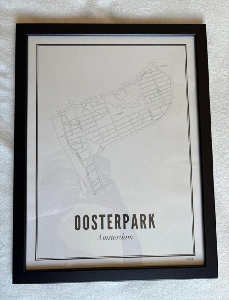 Wijck - Oosterpark Amsterdam poster 30 x 40 cm, Ophalen, Met lijst, Zo goed als nieuw, A1 t/m A3