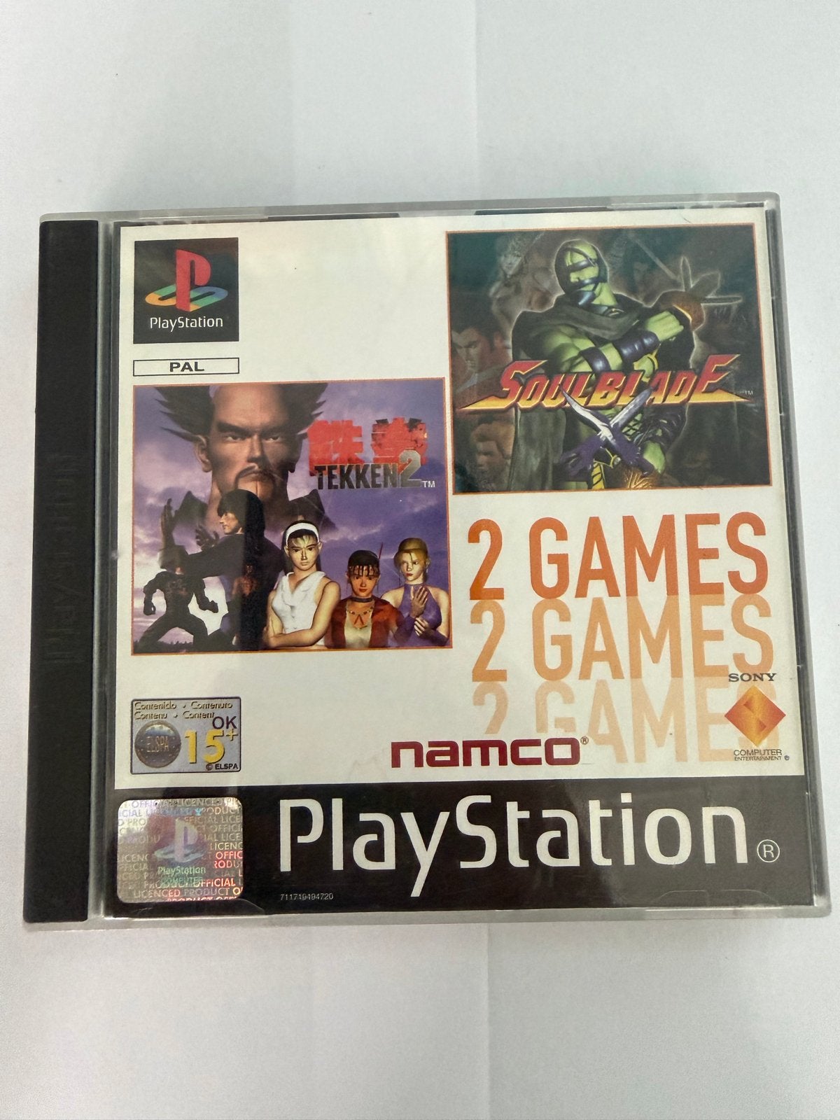 Tekken 2 & Soul Blade (2 Games) - PlayStation 1, Gebruikt, Vechten, 2 spelers, Eén computer