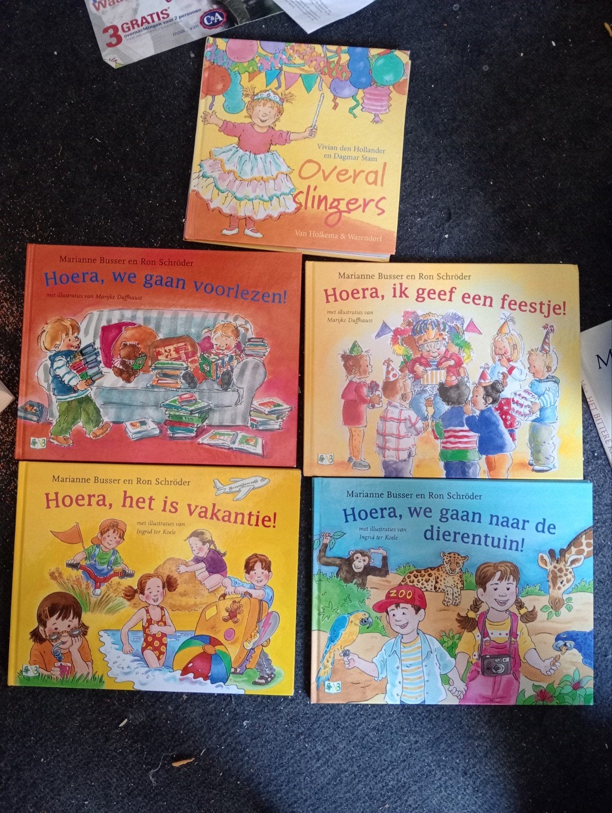 5 Hoera boekjes - Marianne Busser & Ron Schröder, Gelezen, Marianne Busser & Ron Schröder, 5 of 6 jaar, Fictie algemeen