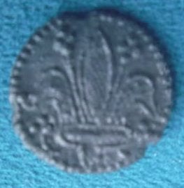 Bodemvondst. Insigne. Muntspeld. Fiorino. Detector.Pelgrim., Ophalen of Verzenden, Vóór koninkrijk, Overige waardes