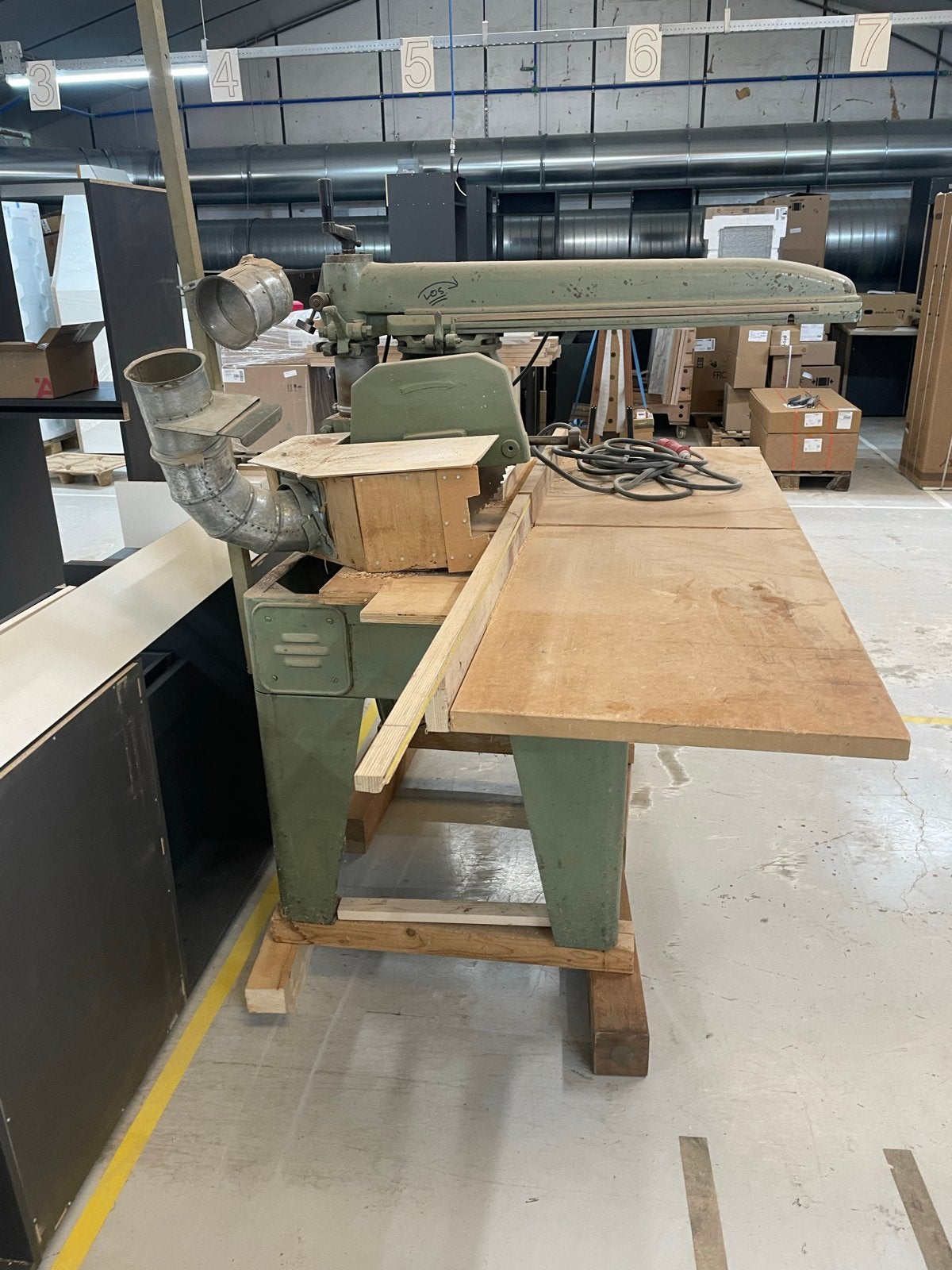Verboom Afkortzaag Tafel - Wadkin Bursgreen, Ophalen, Gebruikt, 70 mm of meer, Afkortzaag