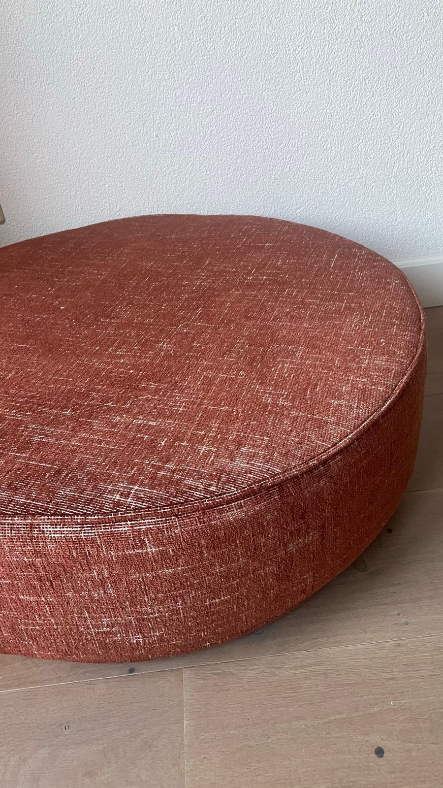 Grote Woood poef - 80 cm breed, 27 cm hoog, Ophalen, Gebruikt, Rond, 75 tot 100 cm