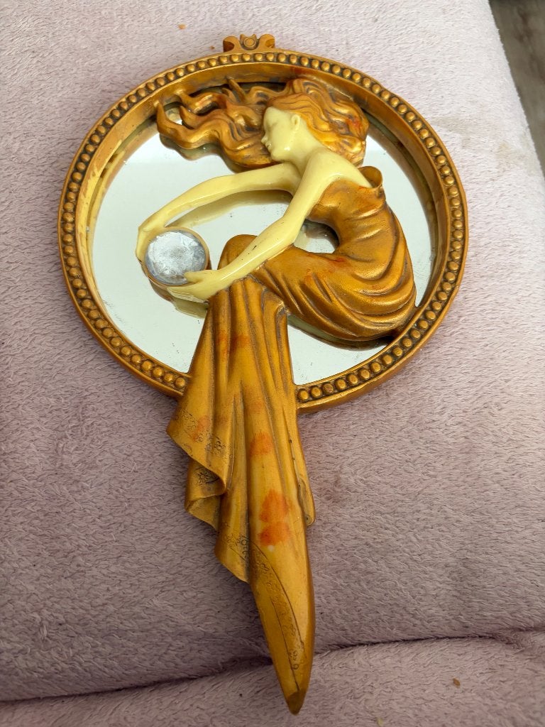 Vintage handspiegel in jugendstilstyl, Ophalen of Verzenden