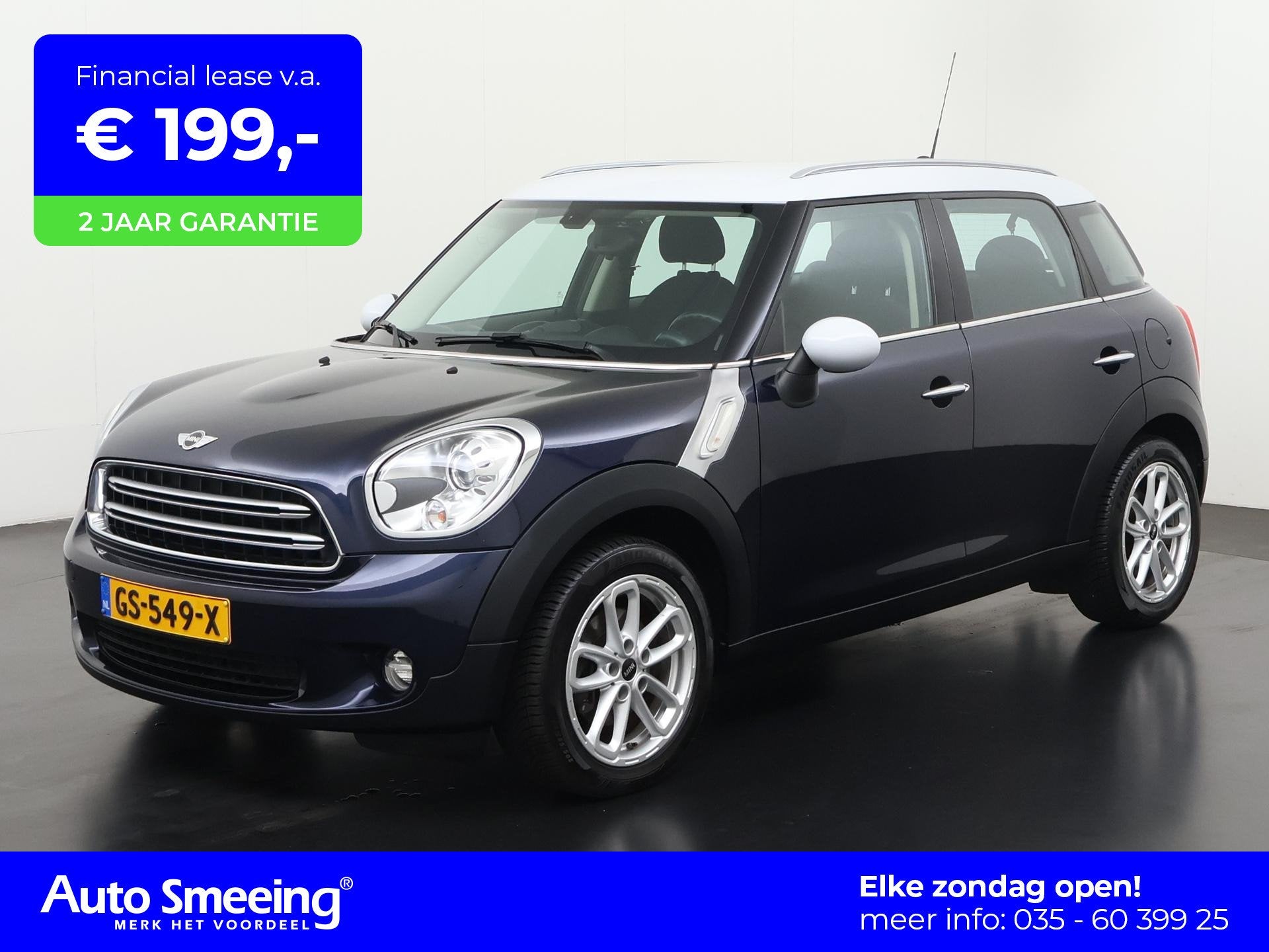 MINI Countryman 1.6 Cooper | Trekhaak | Navigatie | Zondag O, Auto's, Mini, 12 maanden, Stof, Gebruikt, Blauw