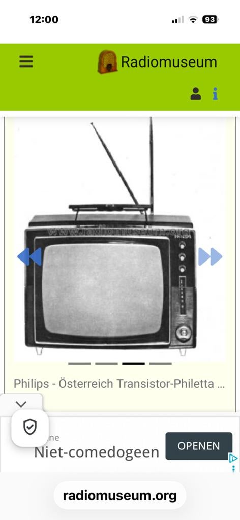 GEZOCHT: vintage draagbare philips TV., Ophalen