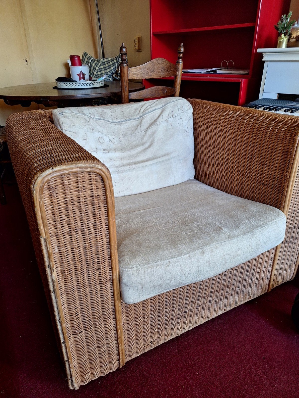 2 rotan stoelen van Jan de Bouvrie, Ophalen, Gebruikt, Eenpersoons, 75 tot 100 cm