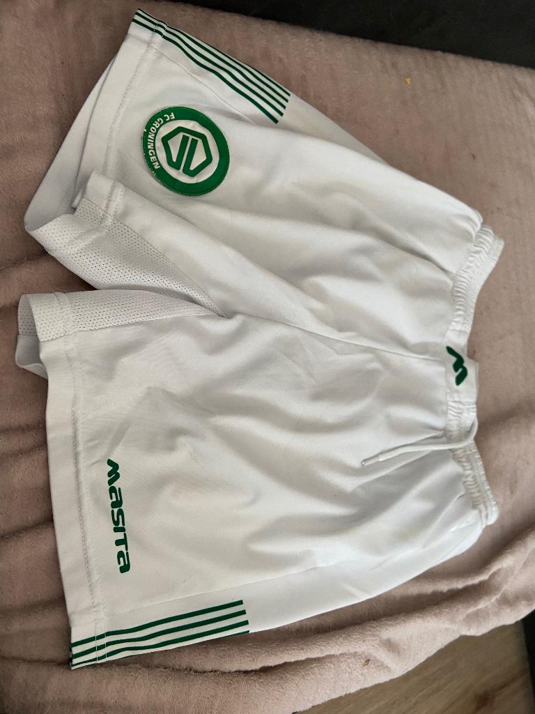 korte witte broek fc groningen, Ophalen of Verzenden, Zo goed als nieuw, Jongen of Meisje, Broek