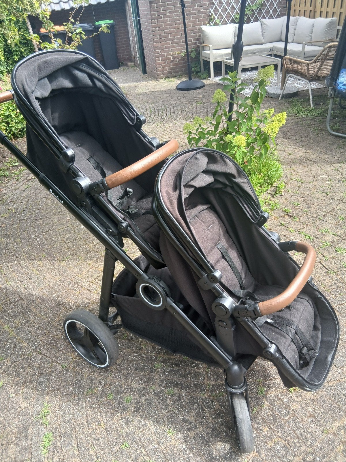 Baninni dubbele kinderwagen, Gebruikt, Duowagen, Ophalen, Kinderwagen