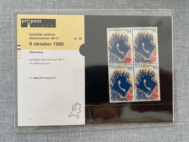 Postzegelmapje PZM78 Landelijk Alarmnummer 1990 Postfris, Ophalen of Verzenden, Postfris, Overige thema's