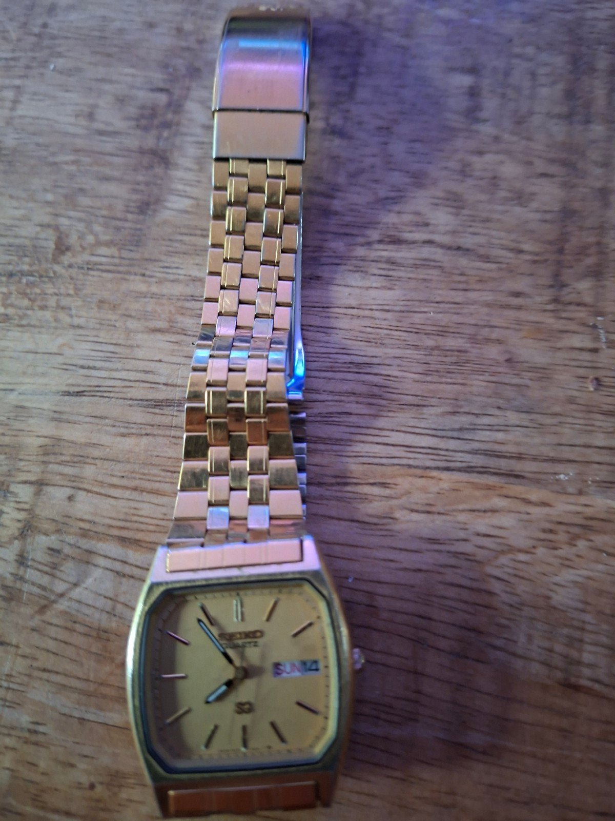 Vintage Seiko Quartz SQ Polshorloge Goudkleurig, Sieraden, Tassen en Uiterlijk, Horloges | Heren, Ophalen of Verzenden