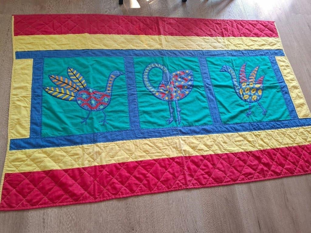 Quilt - handgemaakt  190 x 120 cm, Gebruikt, Overige kleuren, Ophalen of Verzenden, 30 tot 120 cm