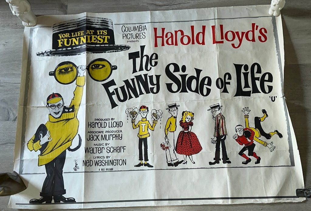 Originele filmposter 1963 funny side of life harold lloyd, Ophalen, Deurposter of groter, Film en Tv, Rechthoekig Staand