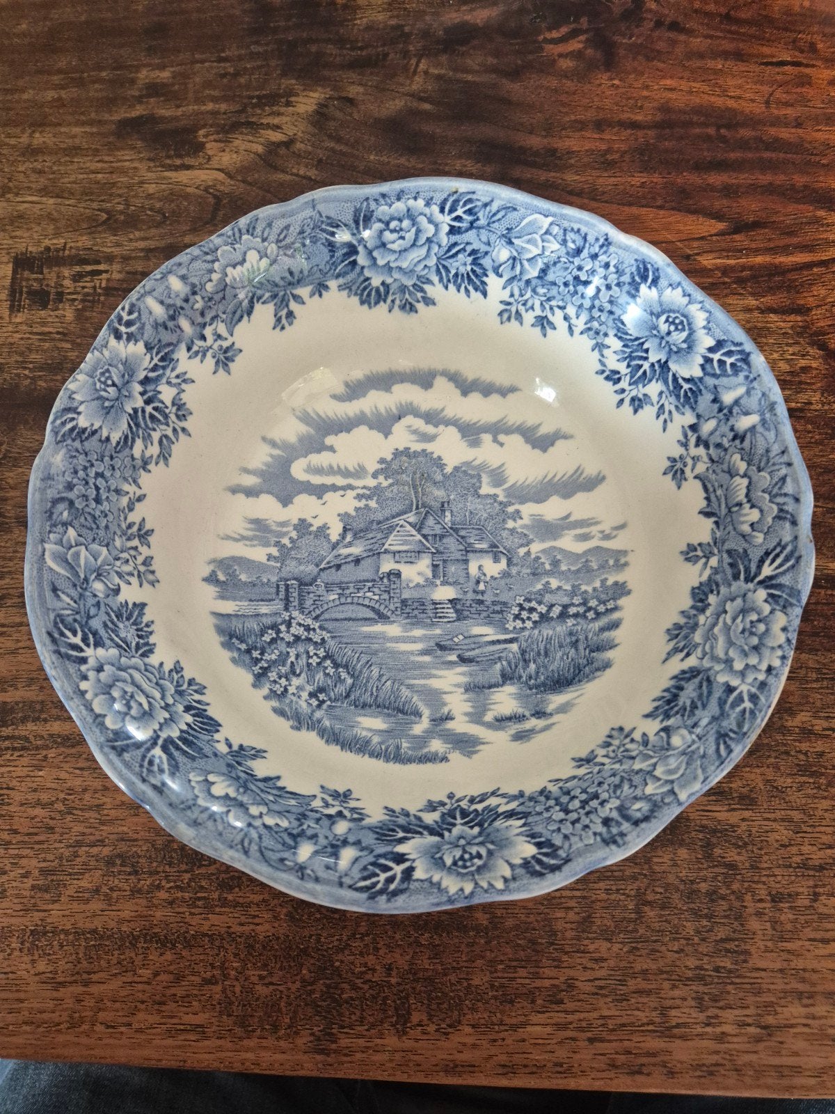 Vintage Salem China Olde Staffordshire Engelse Kom 21 cm, Antiek en Kunst, Ophalen of Verzenden