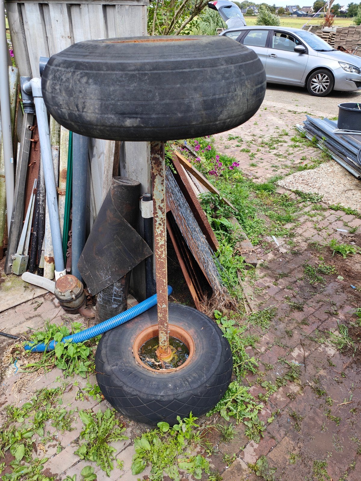 2 assen voor platte kar (banden aan vervanging toe), 100 liter of meer, Ophalen, Gebruikt