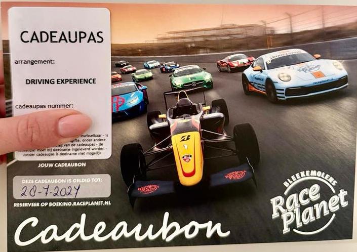 Race Planet Zandvoort Driving Experience Gift Card, Tickets en Kaartjes, Kortingen en Cadeaubonnen, Eén persoon, Cadeaubon, Overige typen