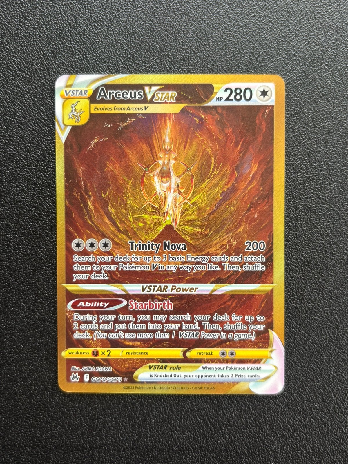 Arceus VSTAR GG70 Crown Zenith, Ophalen of Verzenden, Zo goed als nieuw, Losse kaart, Foil