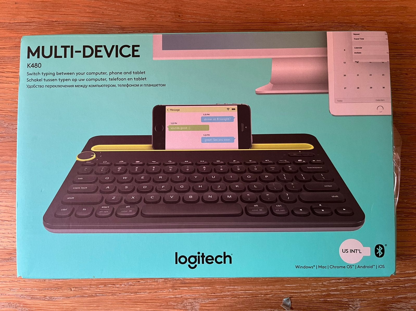 Toetsenbord-  Logitech K480 Multi- Device, Ophalen, Logitech, Nieuw, Draadloos