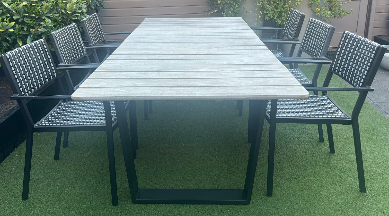 Prachtige 4SO outdoor dining set, Ophalen, Hardhout, 6 zitplaatsen, Zo goed als nieuw
