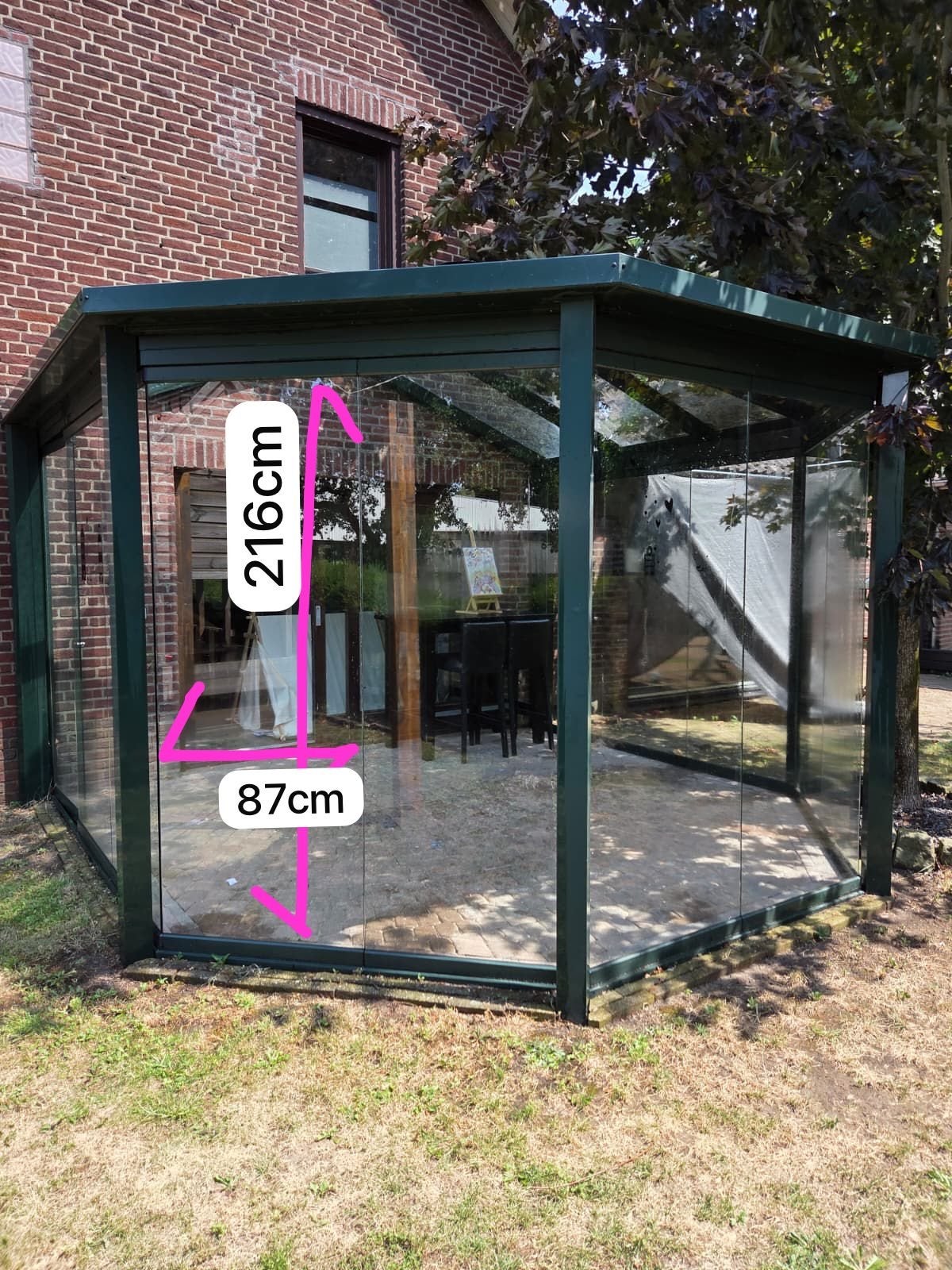 Glazen serre/tuinkamer met schuifwanden, Ophalen, Gebruikt, Serre