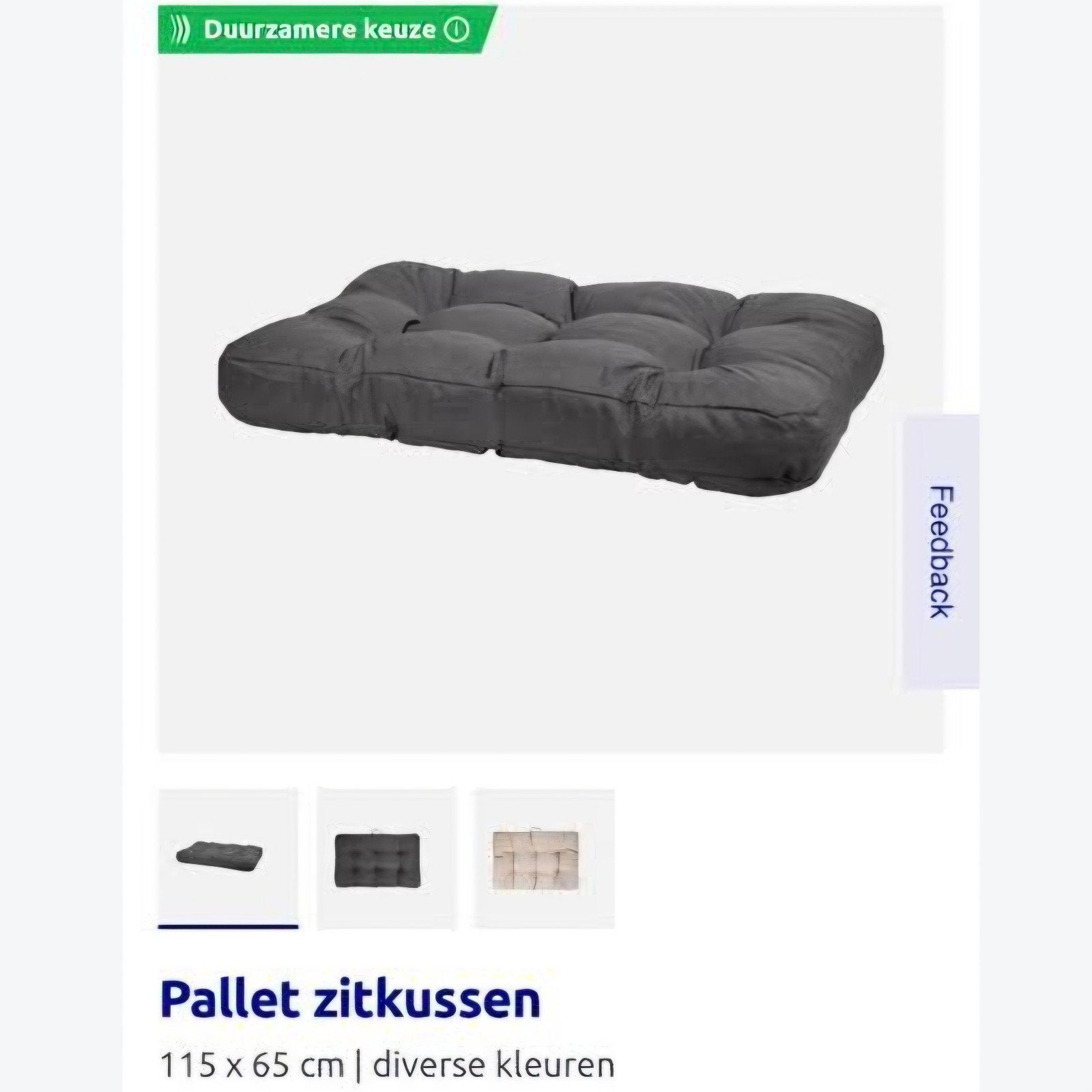 Beige Pallet Zitkussen 2 stuks, Tuin en Terras, Ophalen, Nieuw