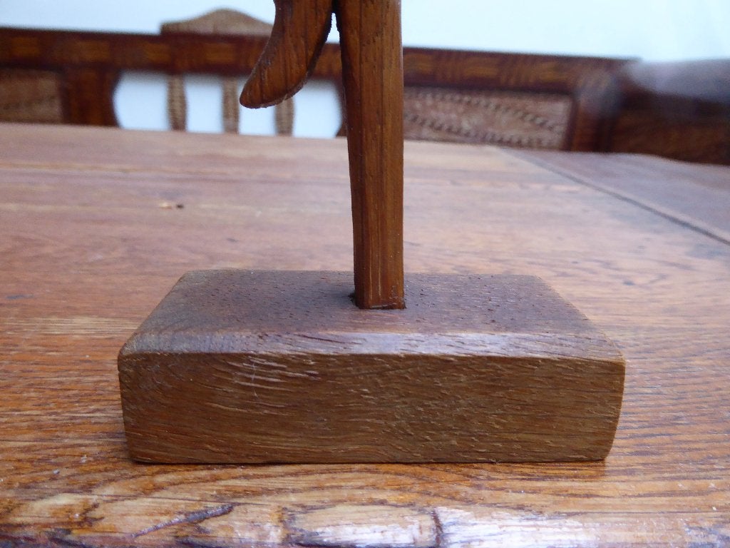 Vintage houten beeldje van een vogel, 19 cm., Antiek en Kunst, Ophalen of Verzenden