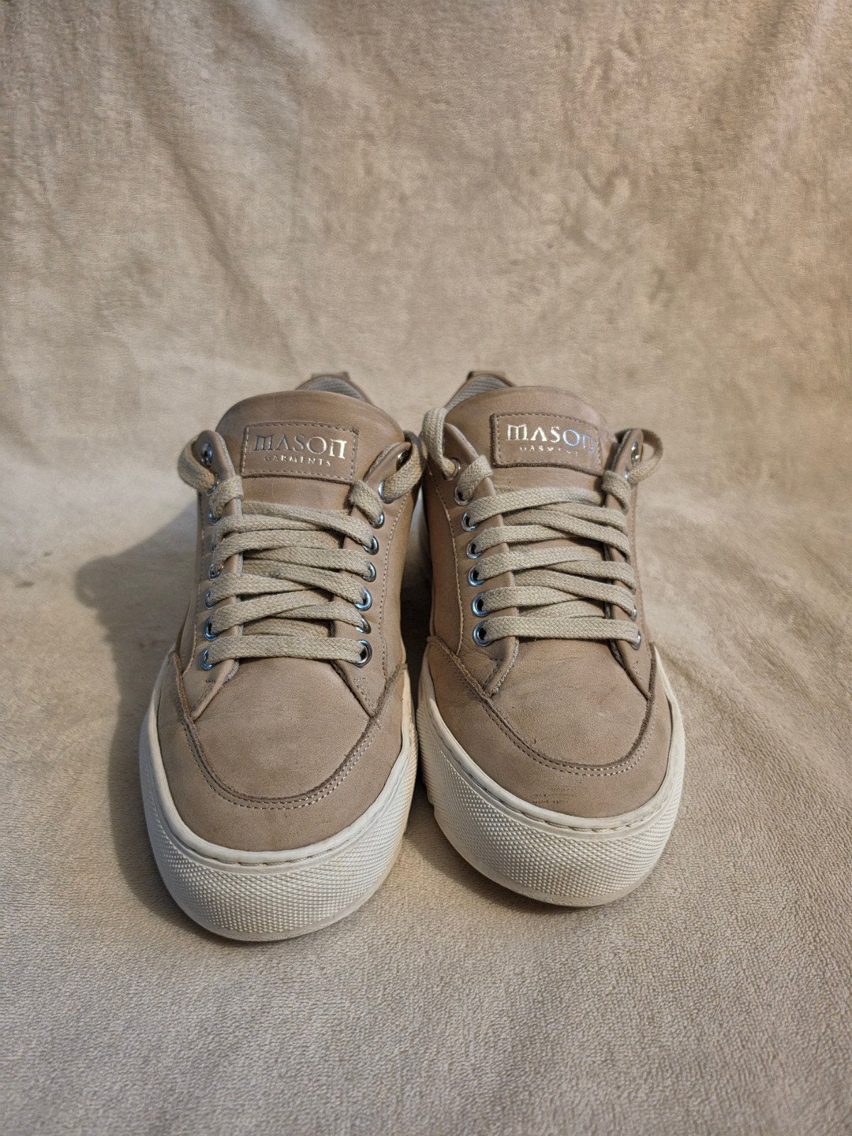 Mason Garments Torino Sneakers | Taupe Beige | Suède | 41, Overige kleuren, Ophalen of Verzenden, Gedragen, Veterschoenen