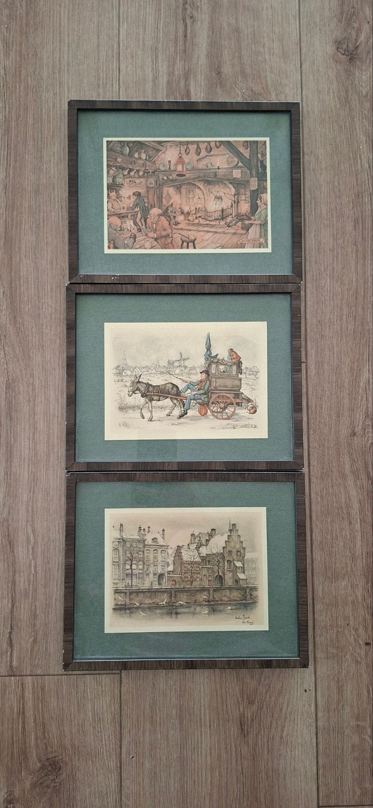 3 ingelijste prenten van Anton Pieck, Antiek en Kunst, Ophalen, Print, Prent, Ingelijst