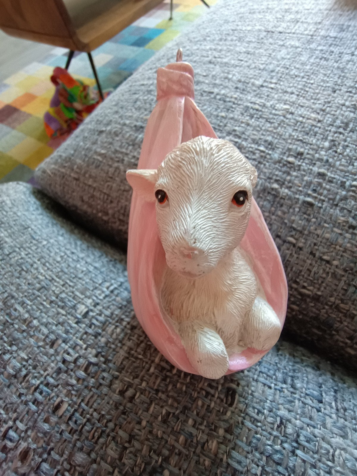 Clayre & Eef Lammetje in roze doek - Decoratie beeldje, Overige materialen, Roze, Ophalen of Verzenden, Landelijk