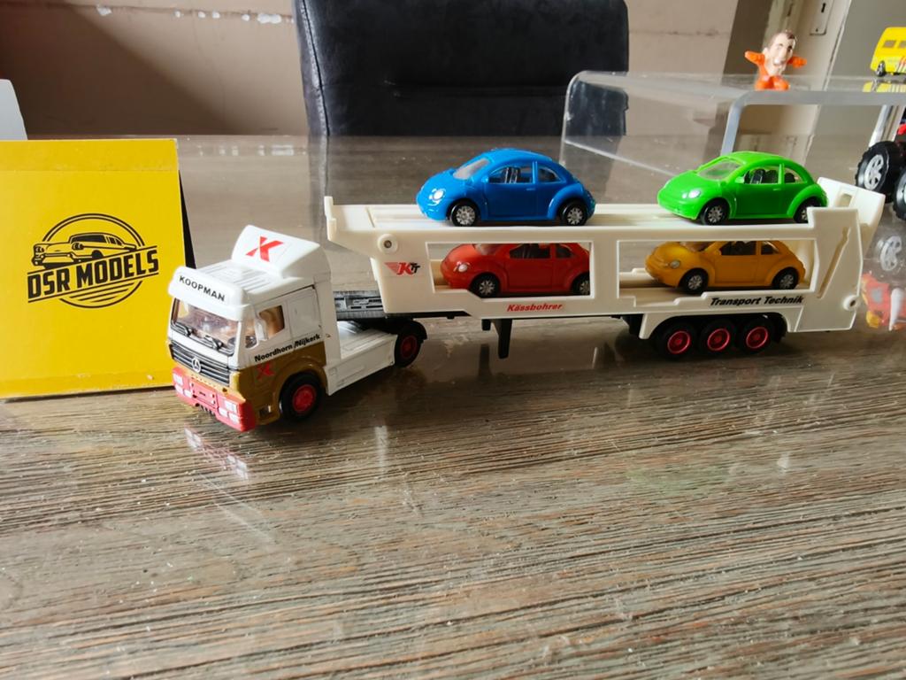 Mercedes truck met auto trailer Koopman, Hobby en Vrije tijd, S, R, Ophalen of Verzenden, Zo goed als nieuw