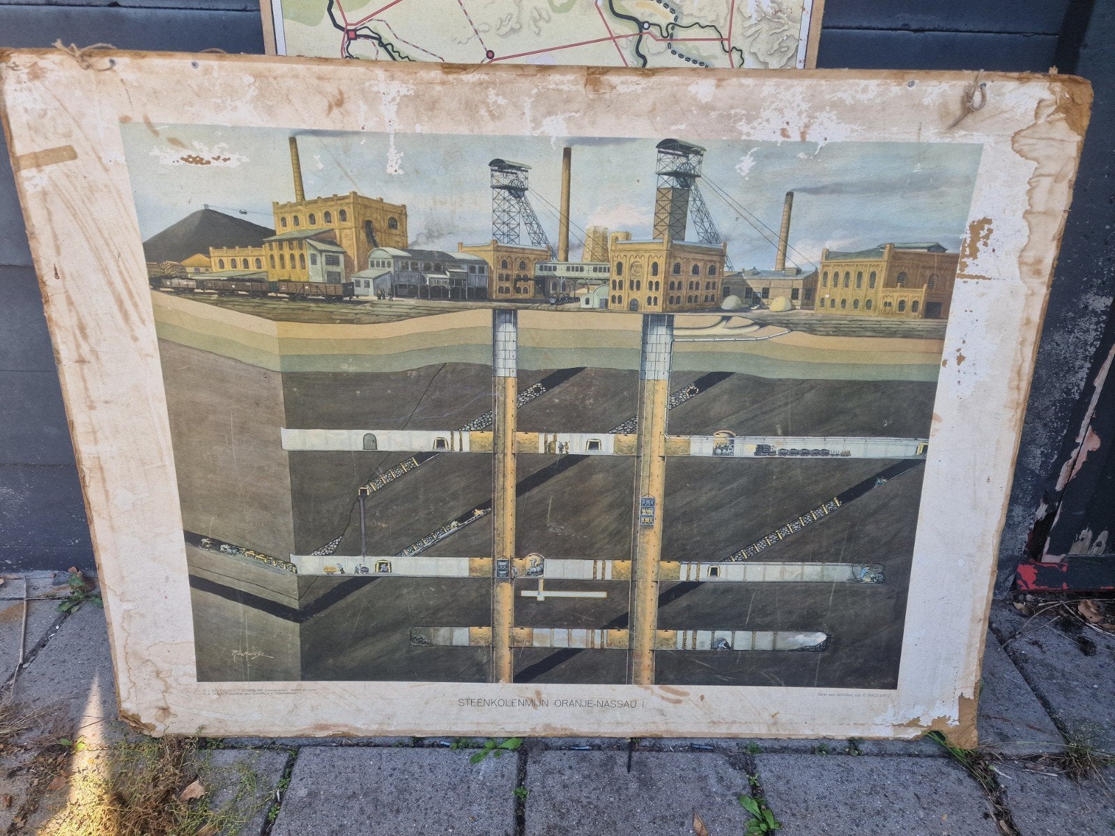 Schoolplaat: Steenkolenmijn Oranje-Nassau, Antiek en Kunst, Ophalen of Verzenden, Geschiedenis