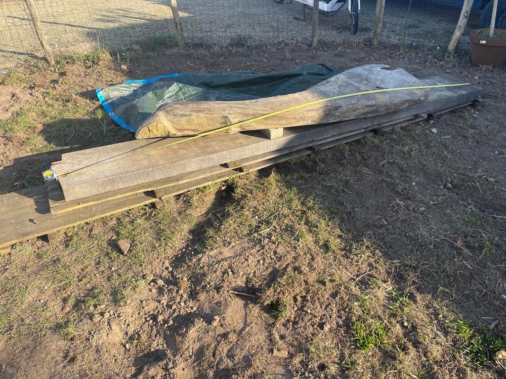 Robuuste hardhouten balk - Ideaal voor diverse projecten, Ophalen, Gebruikt, 250 tot 300 cm, 50 mm of meer