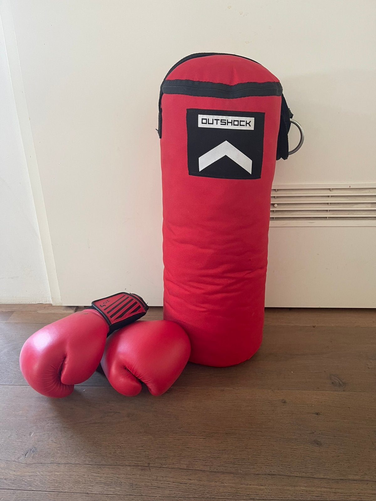 Domyos Bokszak en bokshandschoenen voor kinderen rood, Sport en Fitness, Boksen, Ophalen, Zo goed als nieuw, Bokszak