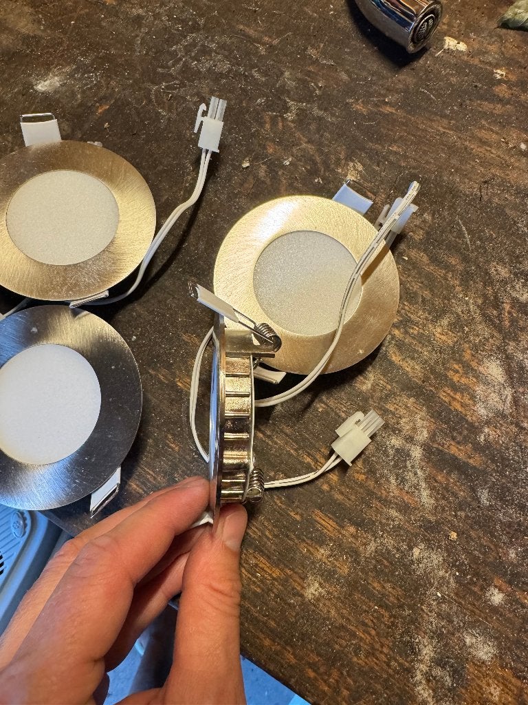 5x led inbouwspots, Huis en Inrichting, Lampen | Spots, Ophalen, Kunststof, Gebruikt, LED