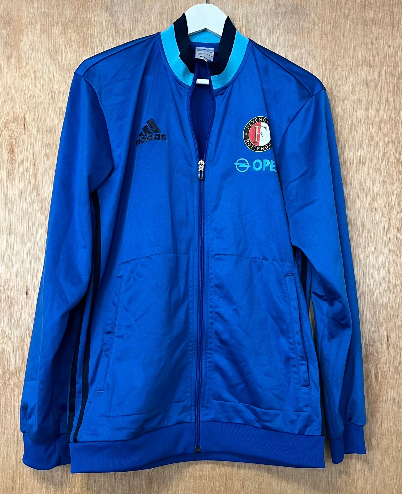 Adidas Feyenoord jack vest 2016/2017 blauw - Maat M, Ophalen of Verzenden, Zo goed als nieuw, Voetbal, Maat 48/50 (M)