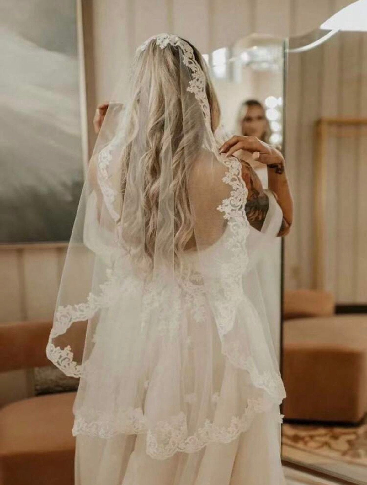 Nieuwe spaanse bruidssluier sluier weddingveil 1,5 meter, Kleding | Dames, Trouwkleding en Trouwaccessoires, Ophalen of Verzenden