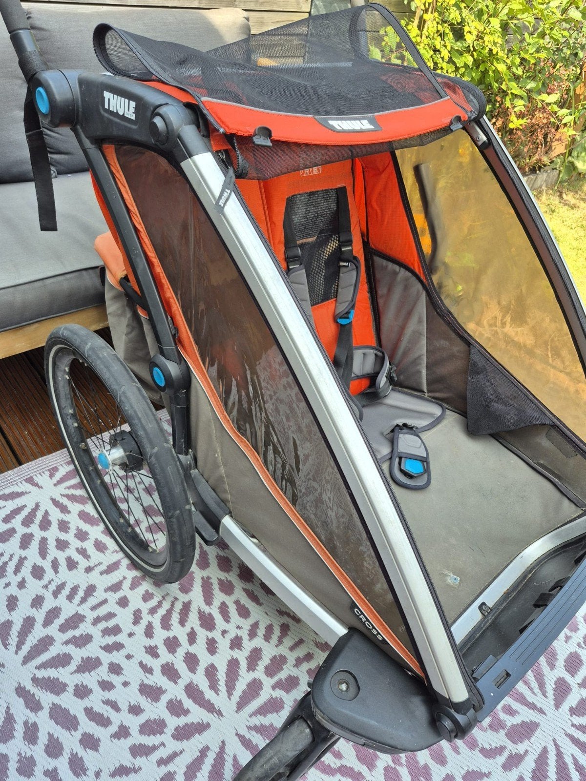 Thule chariot cross 2, Fietsen en Brommers, Fietsaccessoires | Aanhangers en Karren, Ophalen, Gebruikt, Kinderkar, 40 tot 60 kg