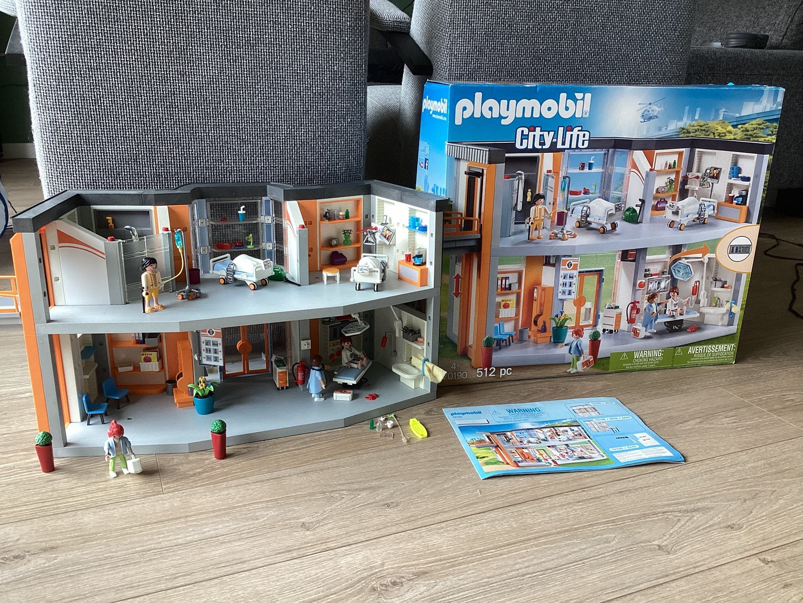 Ziekenhuis Playmobil 70190 compleet incl. doos, handleiding, Kinderen en Baby's, Gebouw, Complete set, Ophalen of Verzenden, Zo goed als nieuw