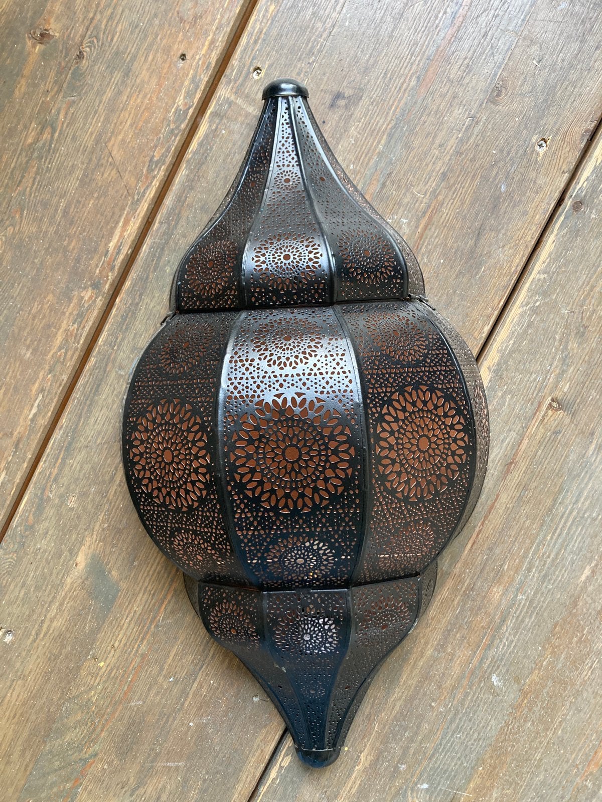 Marokkaanse lamp van metaal, Huis en Inrichting, E14 (klein), Zo goed als nieuw, Bruin, Ophalen