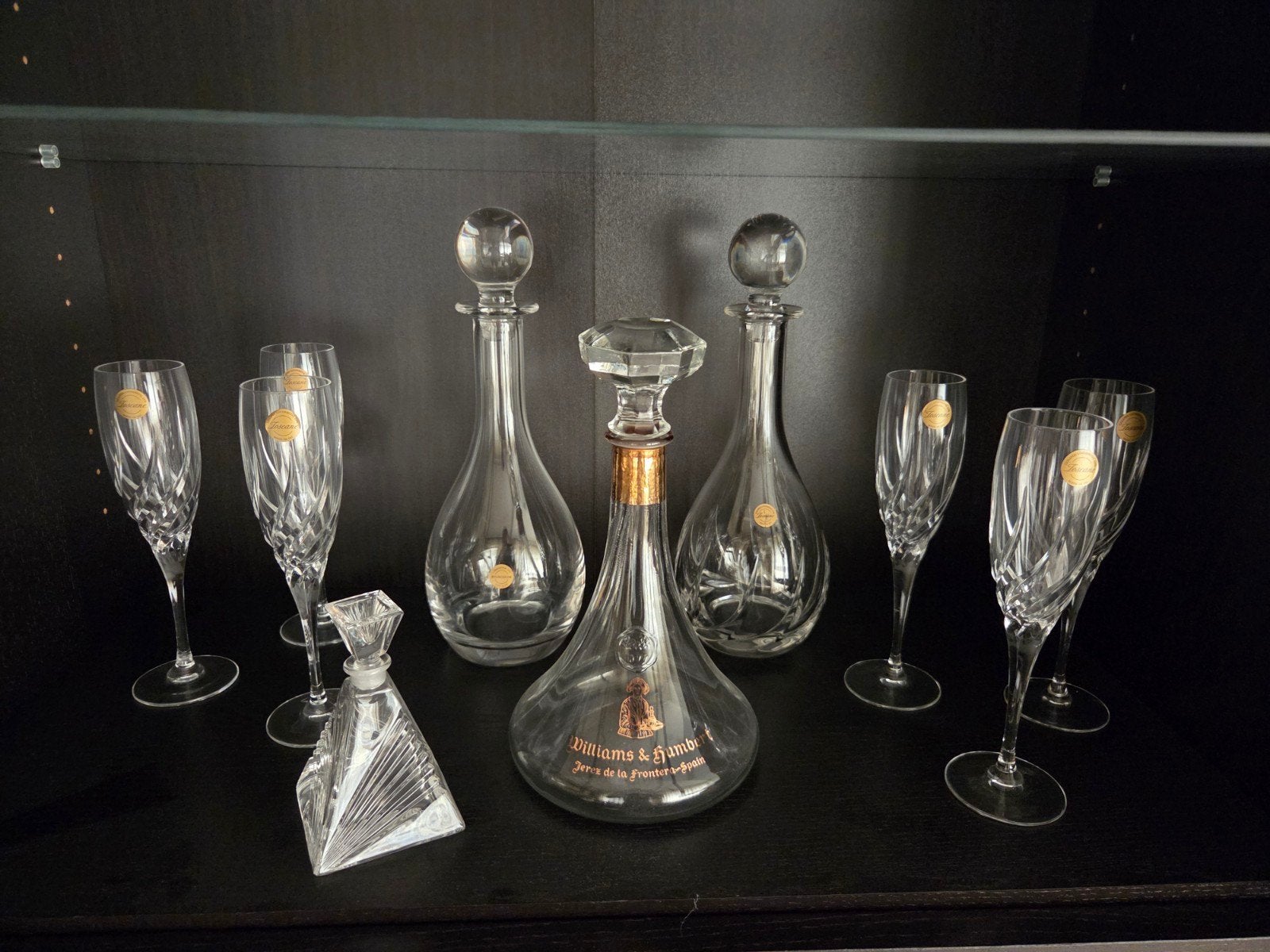 Prachtig kristallen decanteer- en glasservies, Ophalen