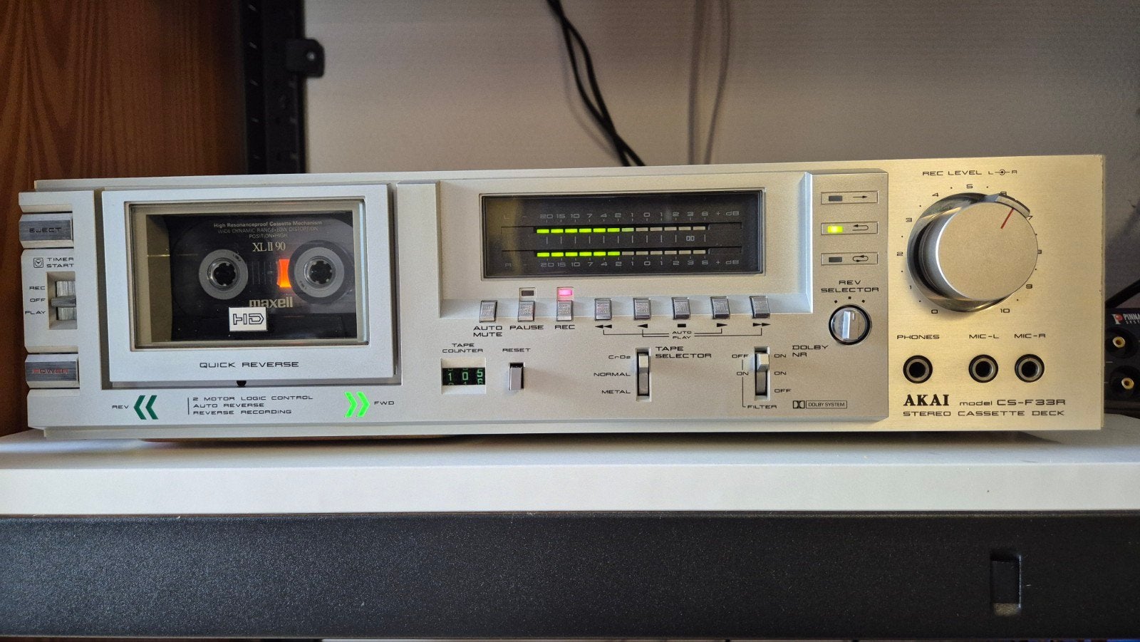 AKAI CS-F33R auto-reverse cassettedeck, Ophalen, Enkel, Akai, Auto-reverse