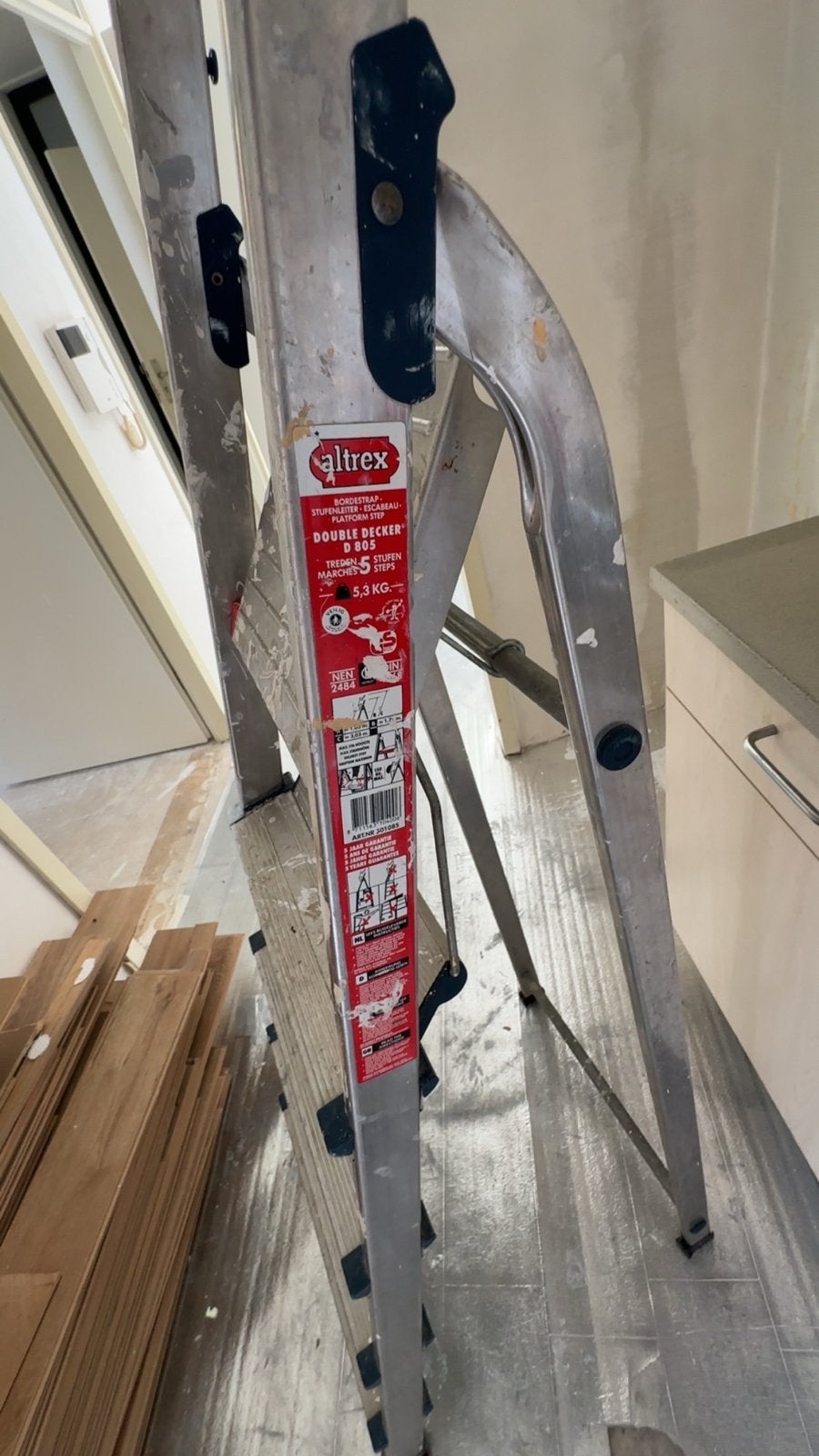 Aluminium trap - Altrex Double Decker 5 treden, Doe-het-zelf en Verbouw, Ladders en Trappen, Ophalen of Verzenden, Gebruikt, Trap