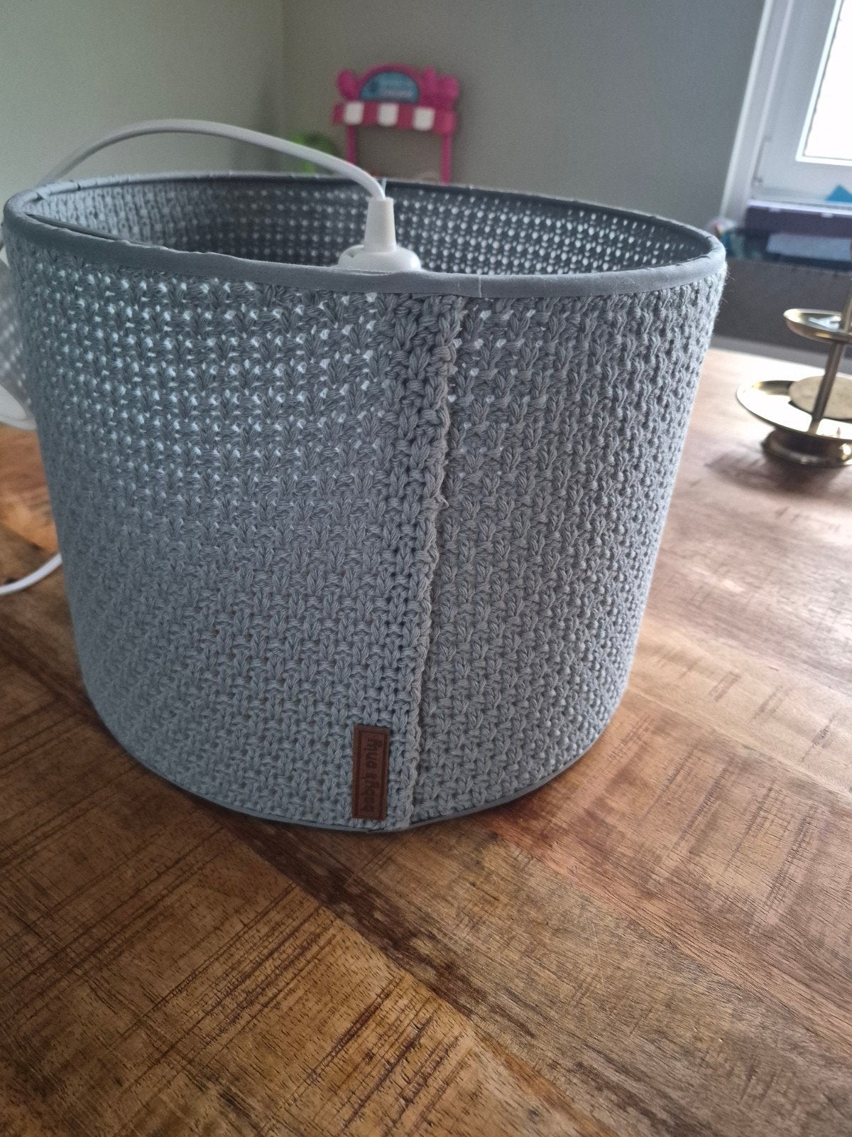 Gehaakte lampenkap babys only, Hanglamp, Blauw, Rond, Nieuw