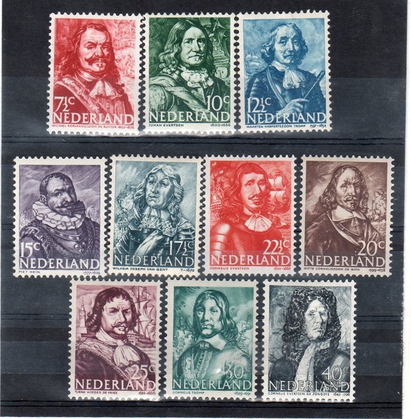 Nvph 412-421 zeehelden 1943 postfris, Ophalen of Verzenden, Na 1940, Postfris