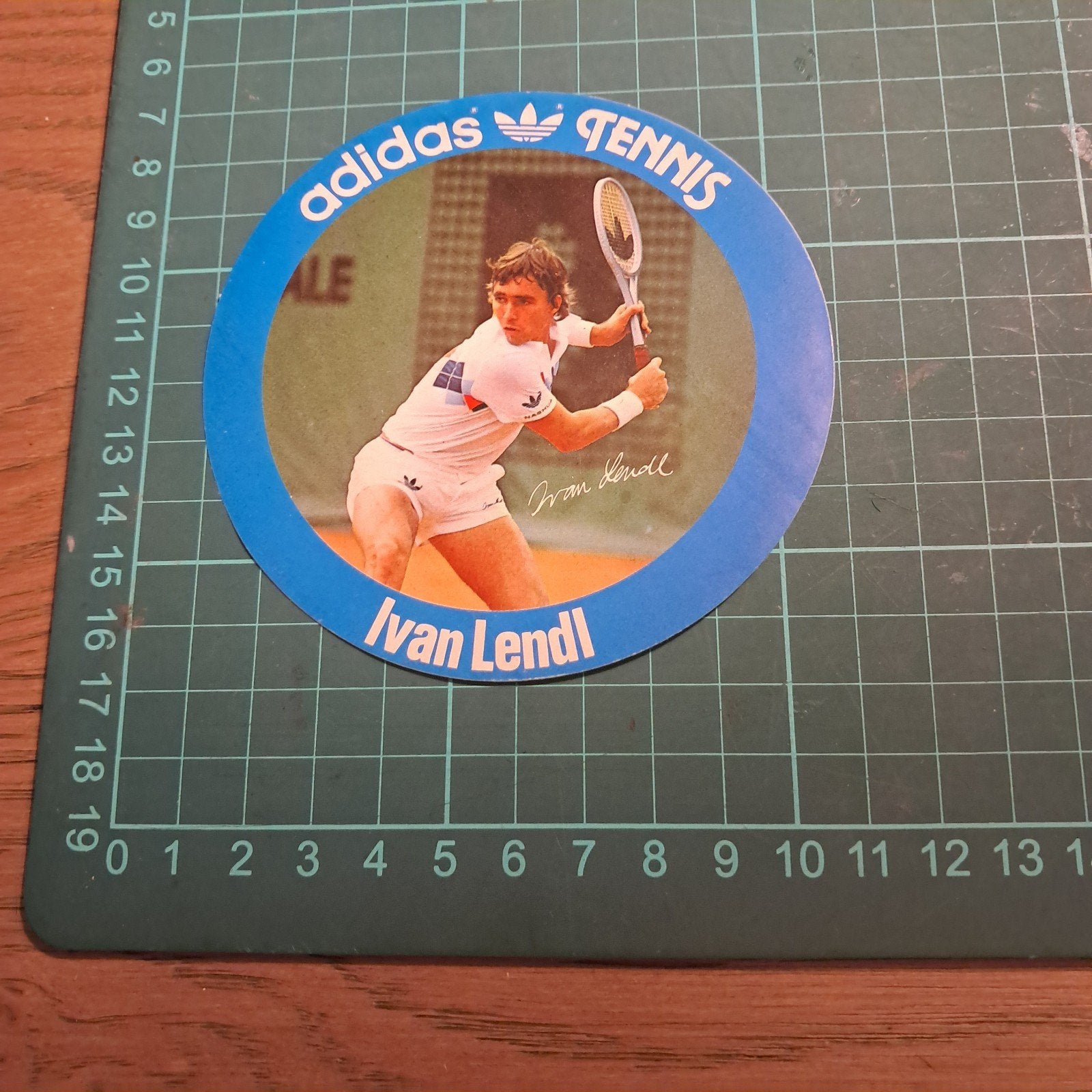 Vintage Adidas Tennis Ivan Lendl Sticker Jaren 80, Ophalen of Verzenden, Gebruikt, Sport