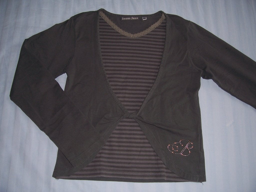 Heel leuk grijs tenue / shirt Barbara Farber maat 146/152, Meisje, Ophalen of Verzenden, Zo goed als nieuw, Shirt of Longsleeve