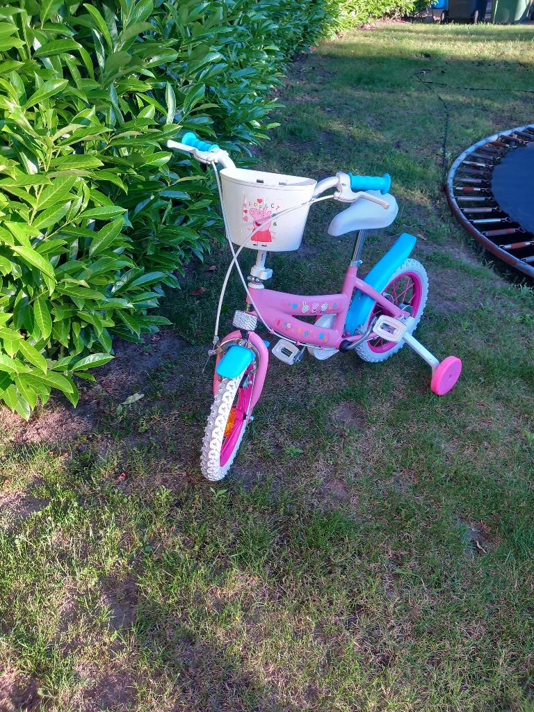 14 inch Peppa Pig Kinderfiets, Zijwieltjes, Velgrem, Ophalen, Overige merken