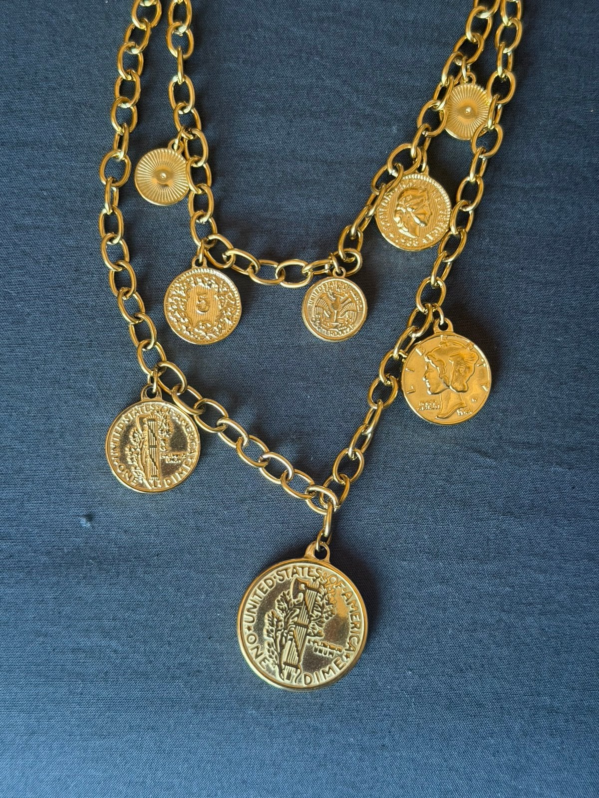 Le Veer munten ketting nieuw!, Overige materialen, Verstelbaar, Nieuw, Ophalen of Verzenden