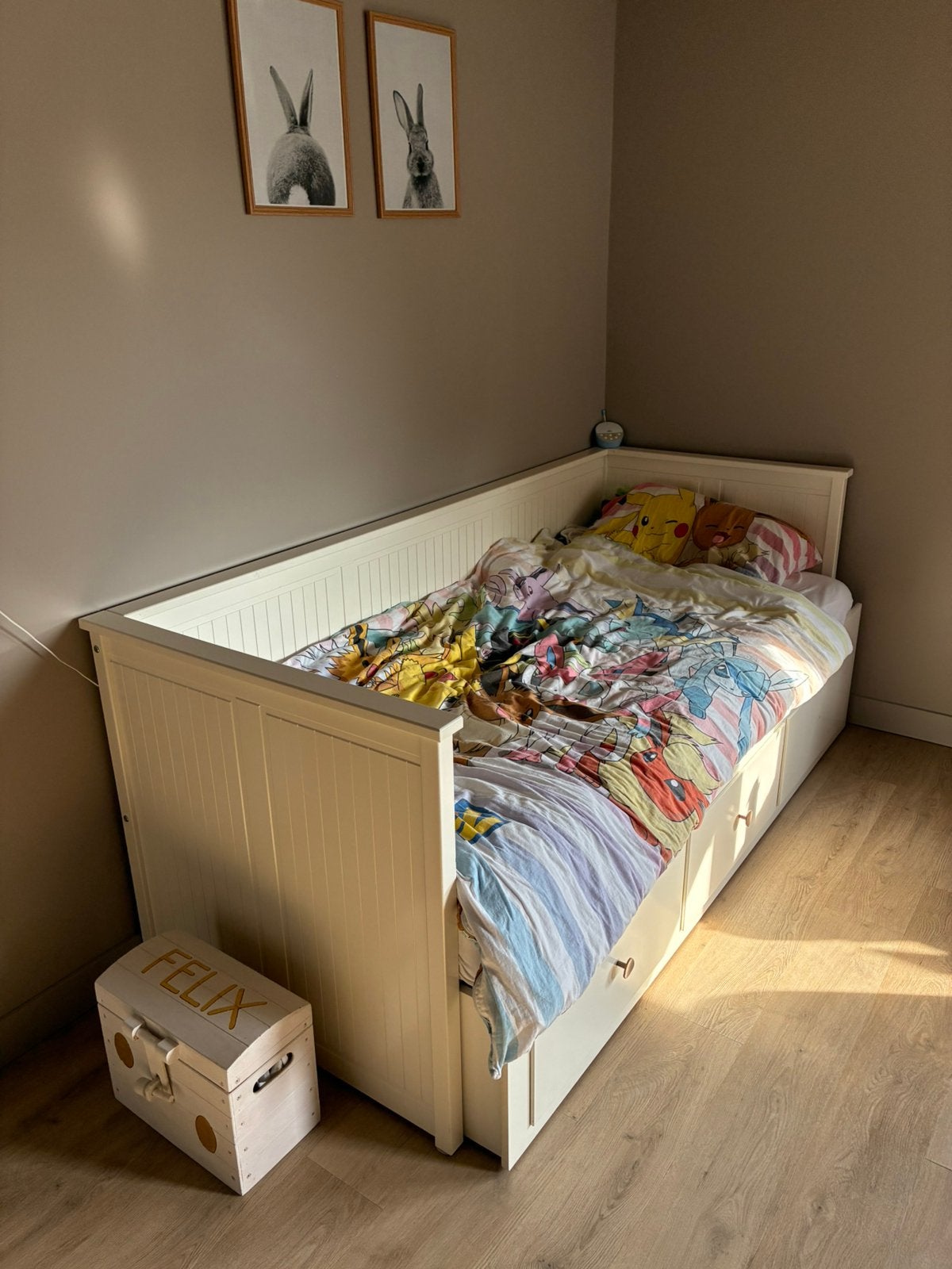 Ikea Hemnes bed, 85 tot 100 cm, Gebruikt, 180 cm of meer, Ophalen