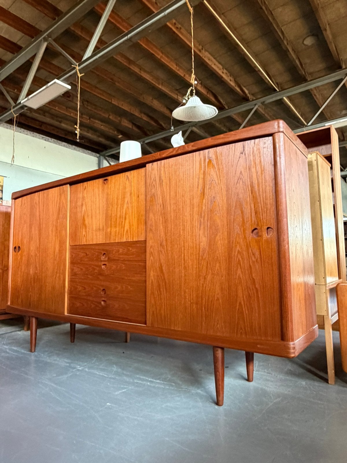 Vintage design bramin highboard deens teak, Ophalen, Gebruikt, Xc, Minder dan 150 cm