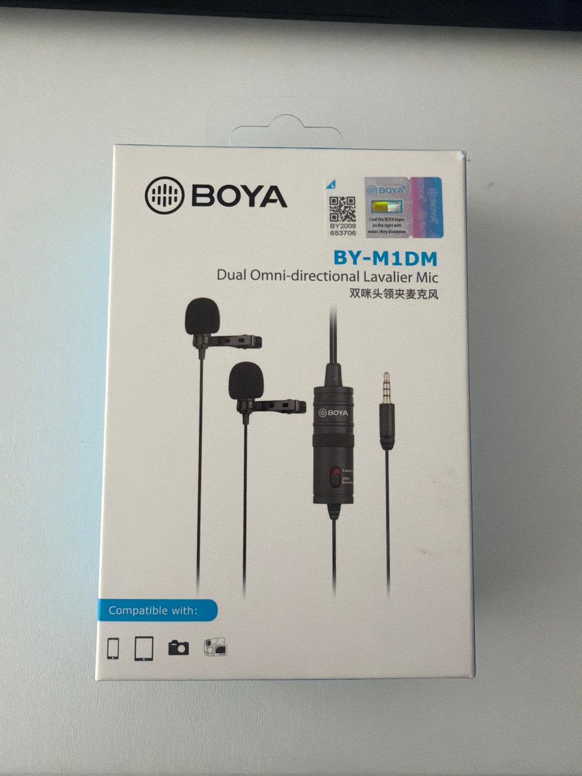 Boya BY-M1DM Dual Omni-directionele Lavalier Microfoon, Muziek en Instrumenten, Microfoons, Ophalen, Zo goed als nieuw, Overige typen